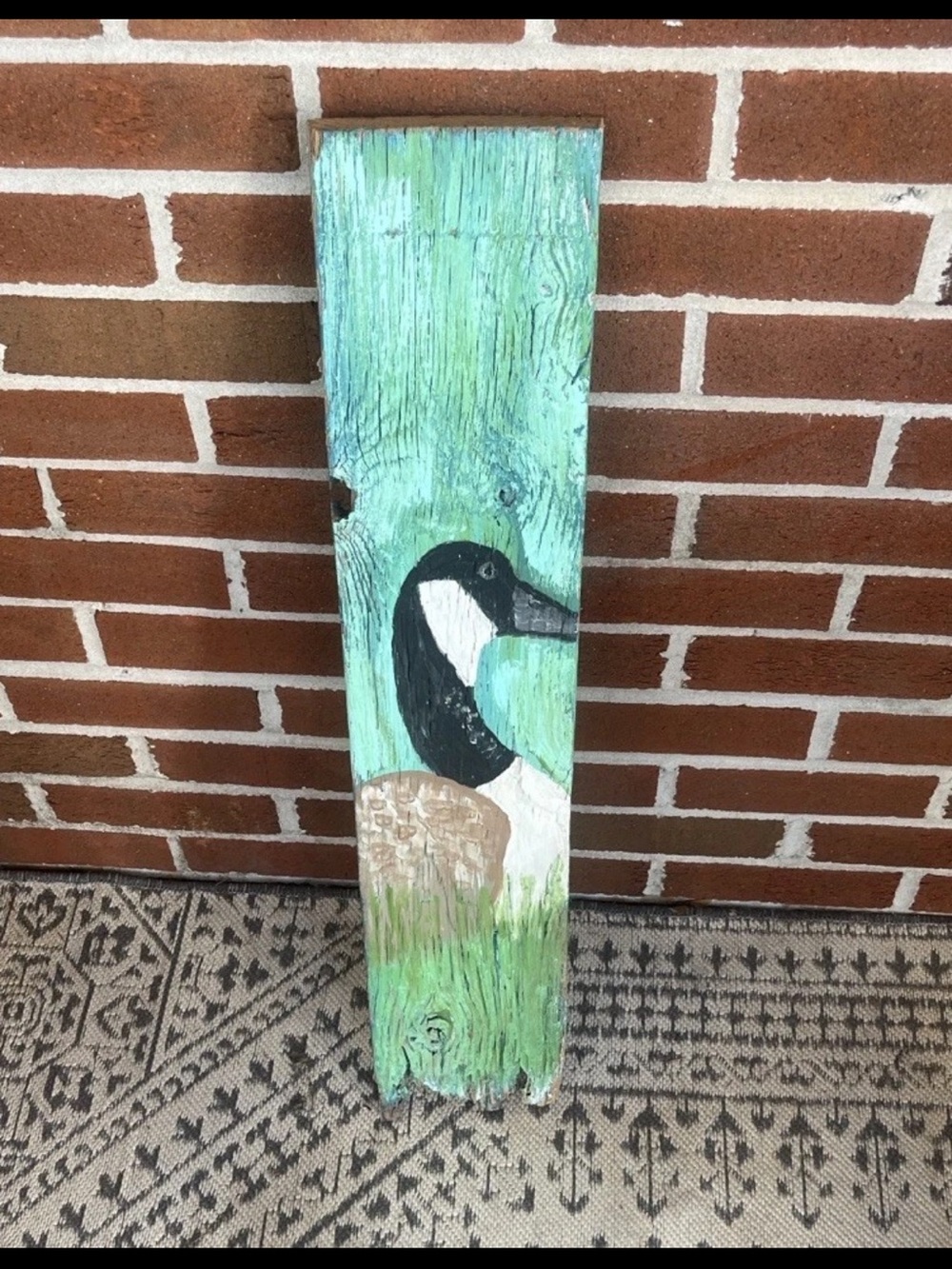 Rustic Hand-Painted Canada Goose Barn Wood Art Panel New